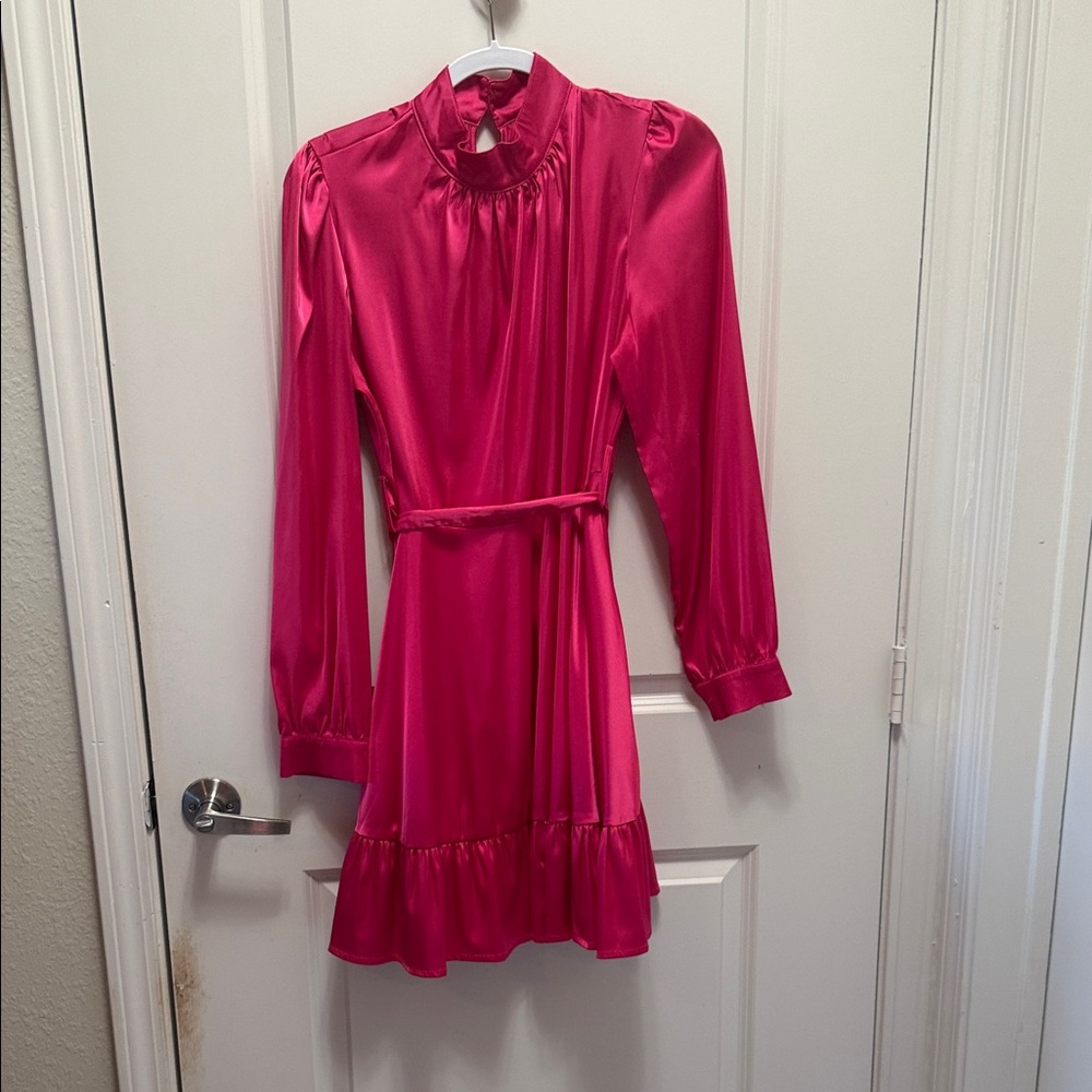 SHEIN Pink Long Sleeve Dress